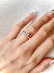 Radiant Cut 1 carat E Color VVS2 Clarity Lab Grown Diamond Engagement Ring Low Set Diamond Ring 1CT 18K Yellow Gold Ring